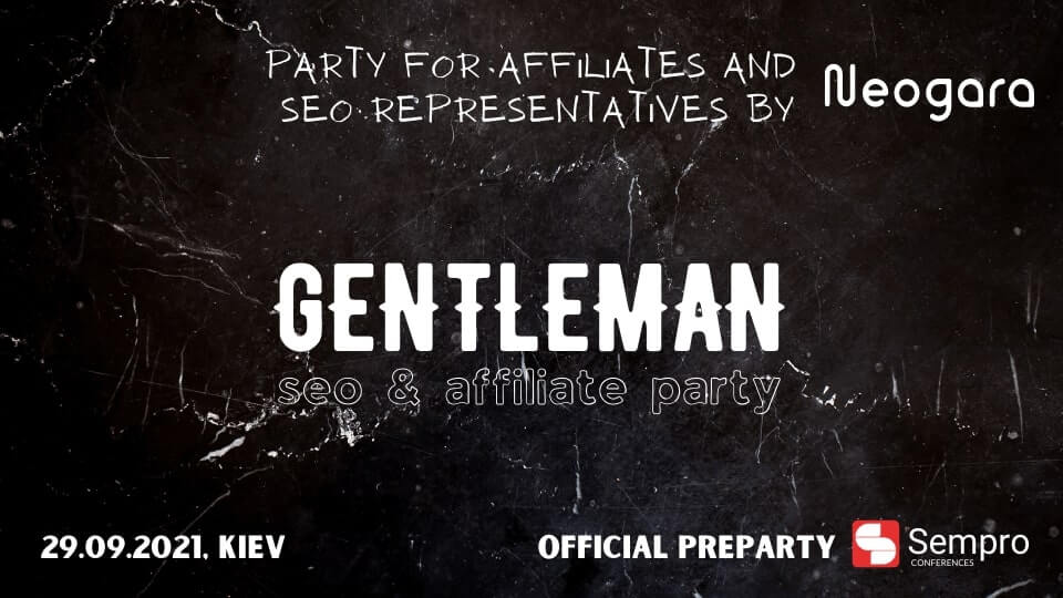 Gentlemen Affiliate Party from our partners - Neogara!